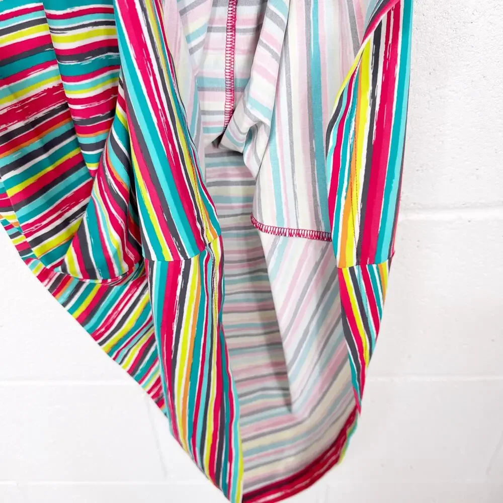 Athleta Salina‎ Swim Dress Womens Small Multicolor Stripe Racerback Swimdress